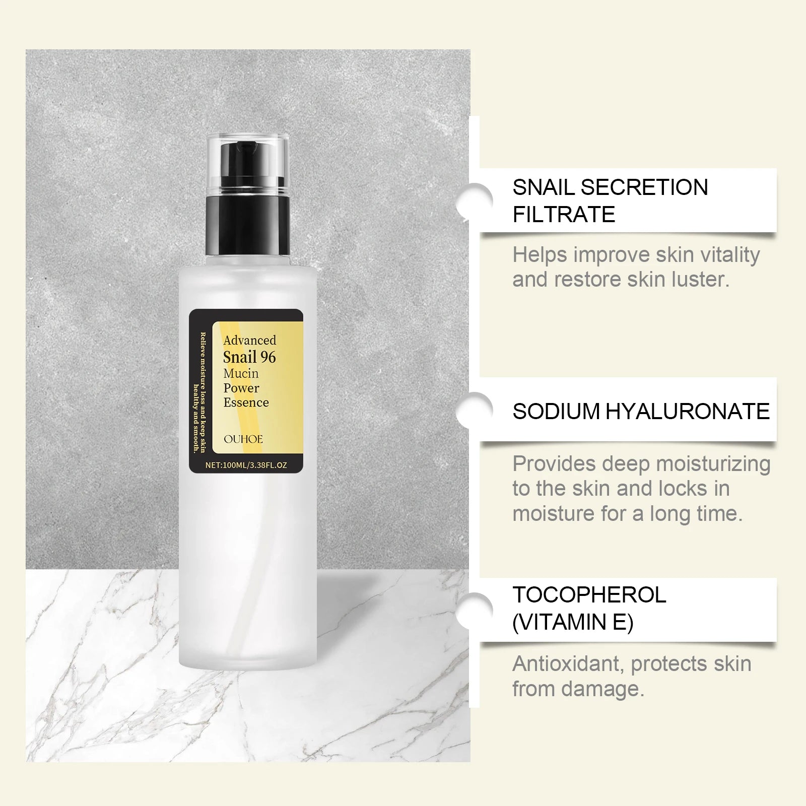 Snail Mucin 96% Essence — Deep Hydration, Glow Booster & Skin Repair