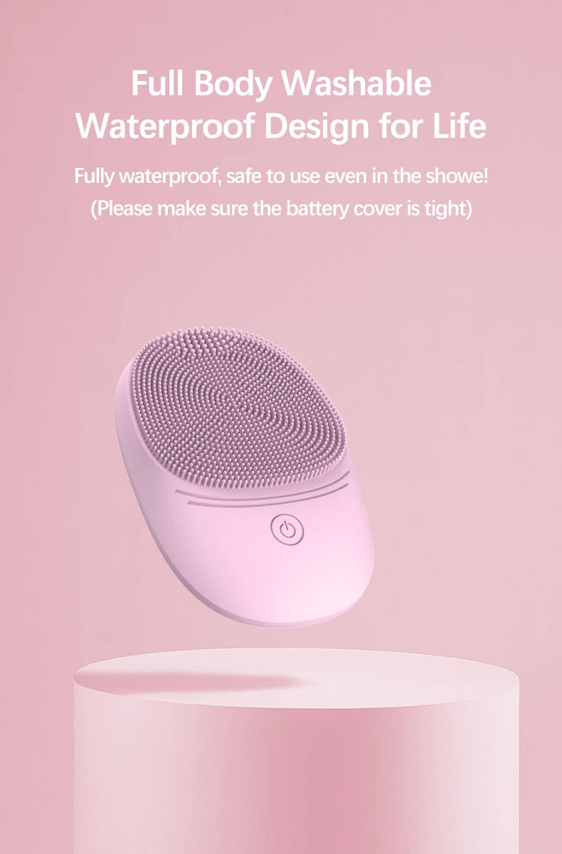 Soft silicone electric facial cleanser, cleansing brush, sonic vibration cleansing brush, deep cleaning