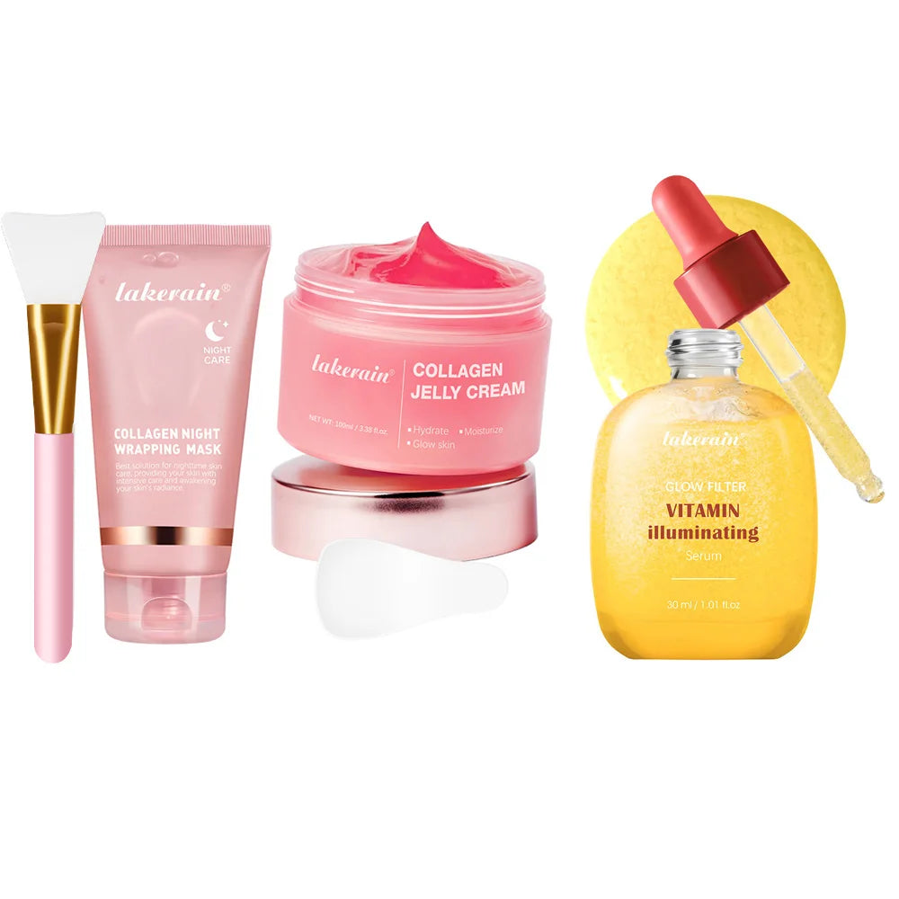 Korean Collagen Night Ritual Kits — Mask, Cream & Serum Sets