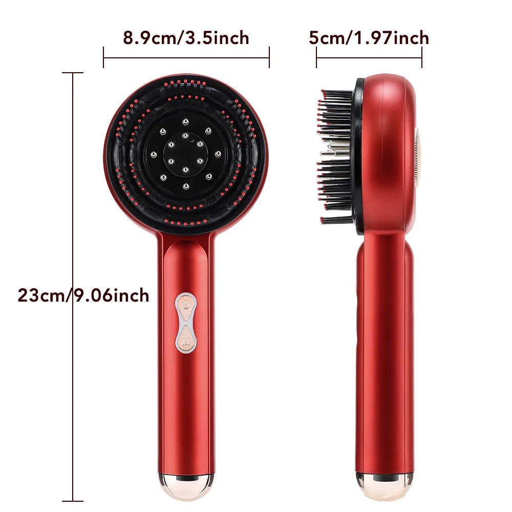 Electric Scalp Vibration Massage Comb Infrared Head Knead Massager Red Light Hair Growth Liquid Oil Applicator Anti-Hair Loss