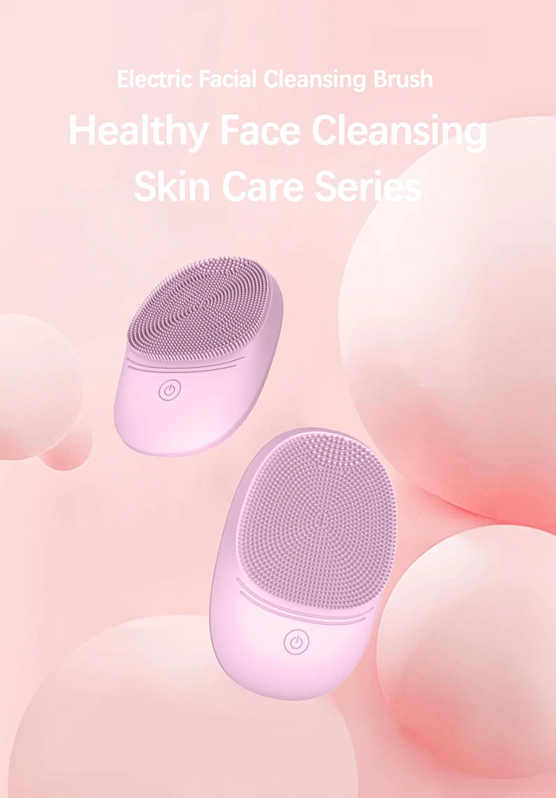 Soft silicone electric facial cleanser, cleansing brush, sonic vibration cleansing brush, deep cleaning