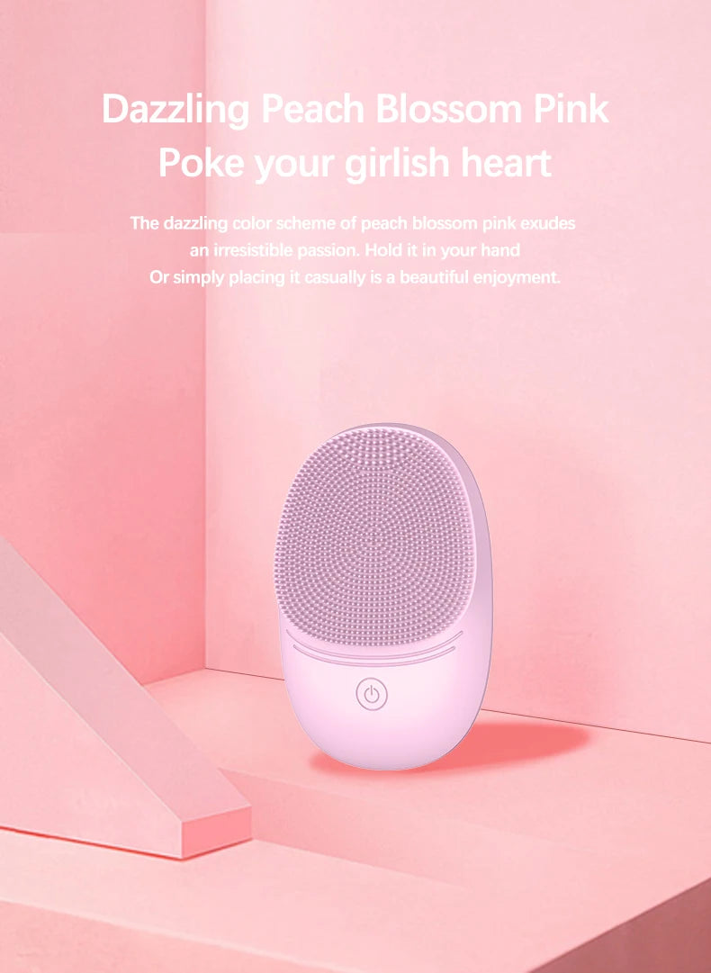 Soft silicone electric facial cleanser, cleansing brush, sonic vibration cleansing brush, deep cleaning