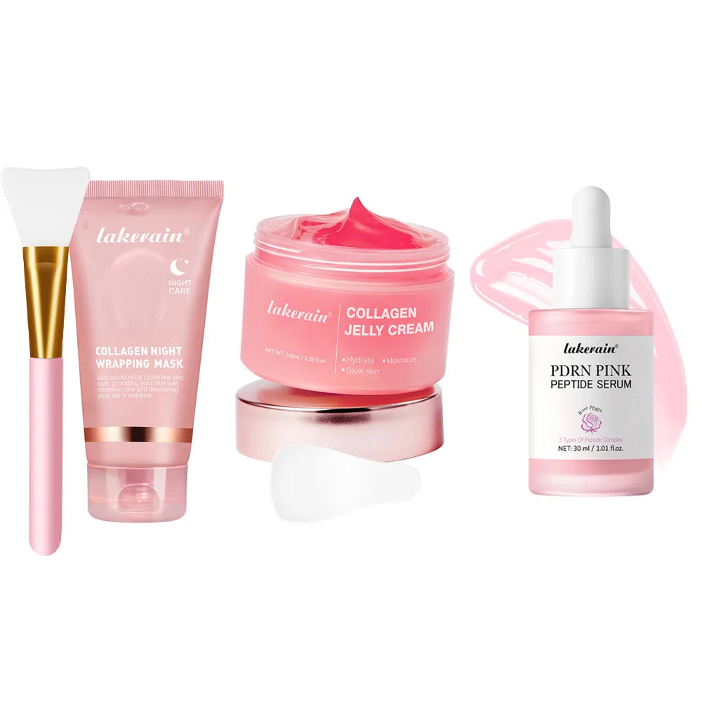 Korean Collagen Night Ritual Kits — Mask, Cream & Serum Sets