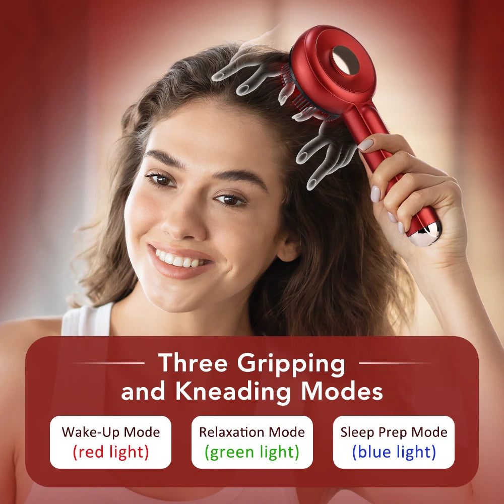 Electric Scalp Vibration Massage Comb Infrared Head Knead Massager Red Light Hair Growth Liquid Oil Applicator Anti-Hair Loss