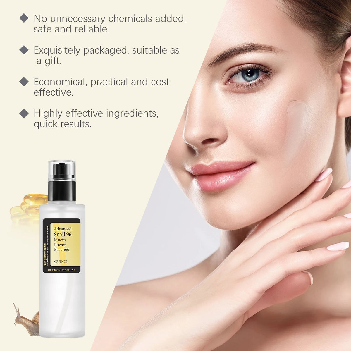Snail Mucin 96% Essence — Deep Hydration, Glow Booster & Skin Repair