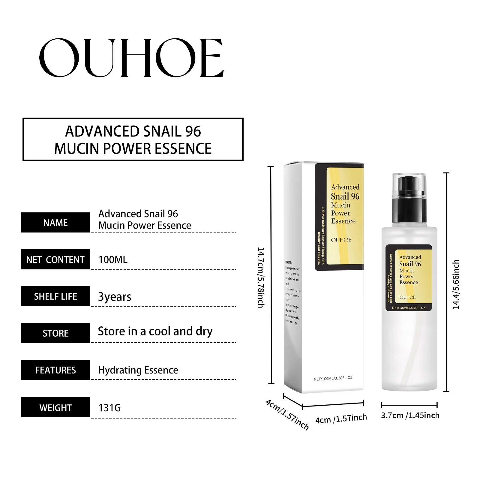 Snail Mucin 96% Essence — Deep Hydration, Glow Booster & Skin Repair