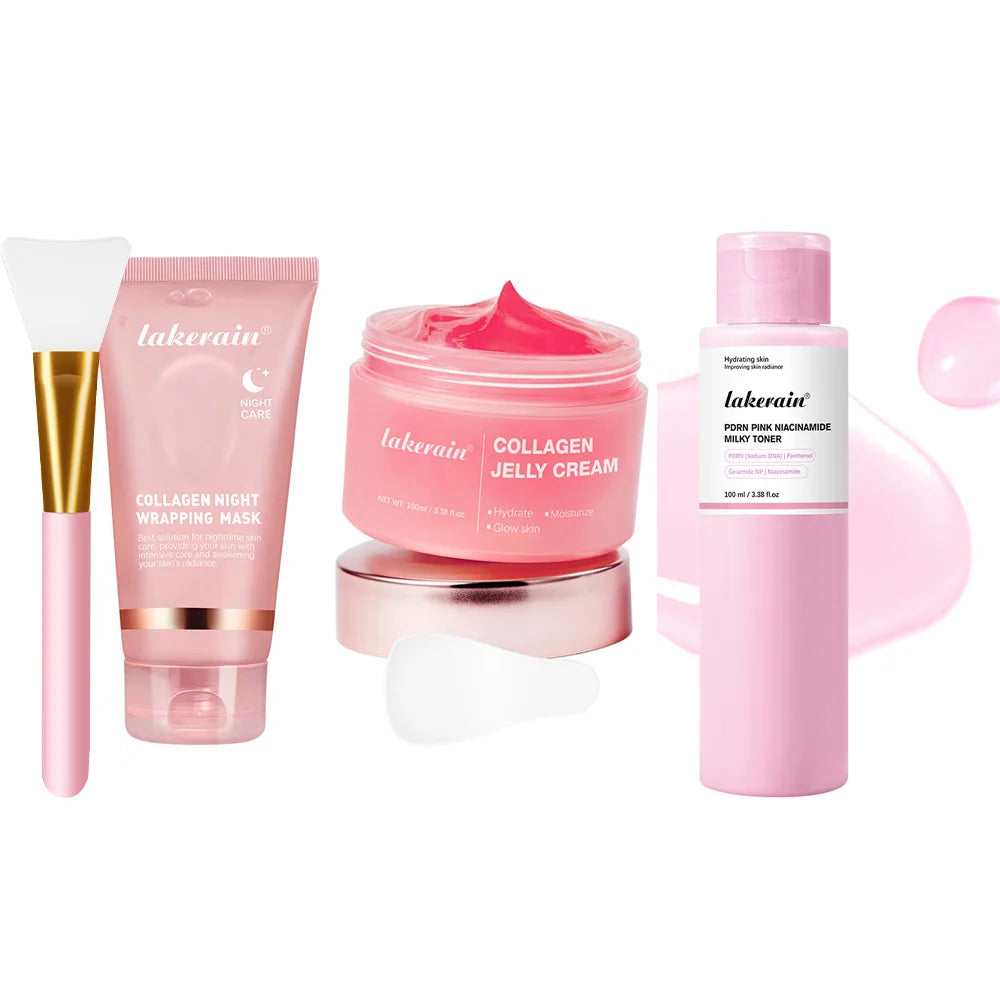 Korean Collagen Night Ritual Kits — Mask, Cream & Serum Sets