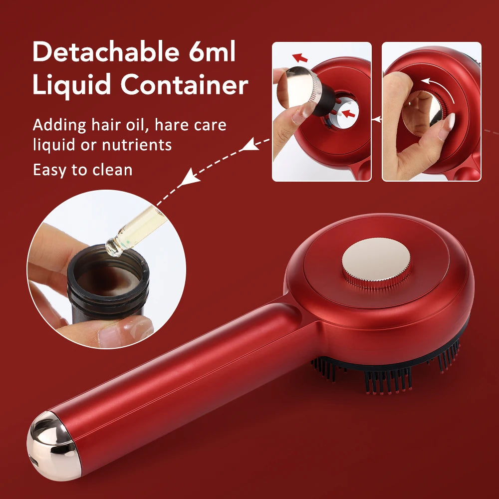 Electric Scalp Vibration Massage Comb Infrared Head Knead Massager Red Light Hair Growth Liquid Oil Applicator Anti-Hair Loss