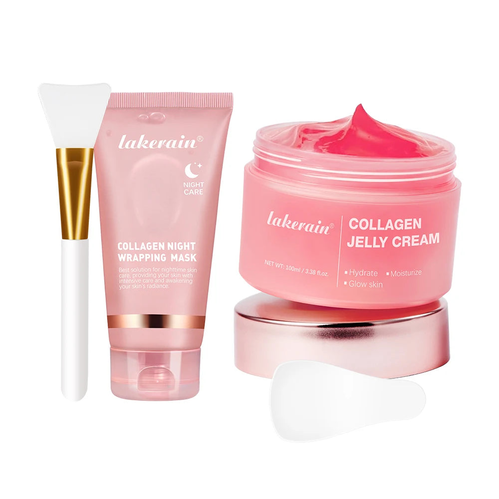 Korean Collagen Night Ritual Kits — Mask, Cream & Serum Sets