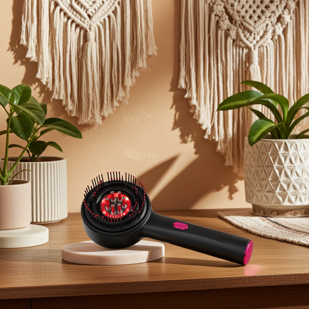 Infrared Scalp Massager Comb — Red Light Hair Growth & Oil Applicator